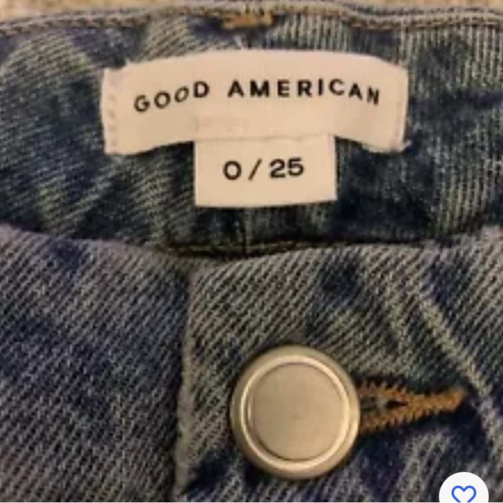 Good American Good Classic Women’s Distressed Hi Rise Indigo Jeans 0/25 - Picture 4 of 7